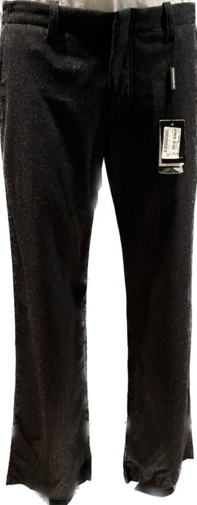 Emporio Armani Grey Unhemmed Trousers W32 - Front Detail