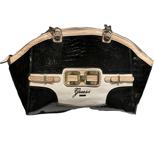 GUESS Vintage Black & Beige Handbag