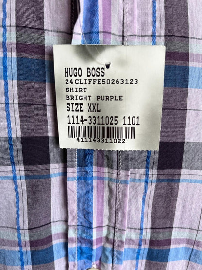Boss Orange Lilac Check Shirt - Shop Tag