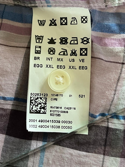 Boss Orange Lilac Check Shirt - Wash label