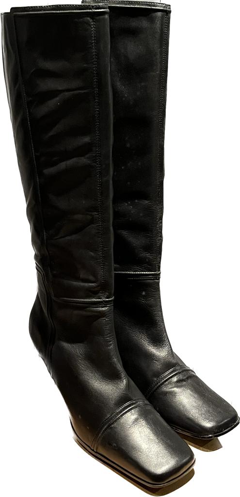 Lilley & Skinner Black Leather Boots - Size 8