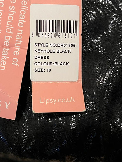 Lipsy London Black Keyhole Dress UK10