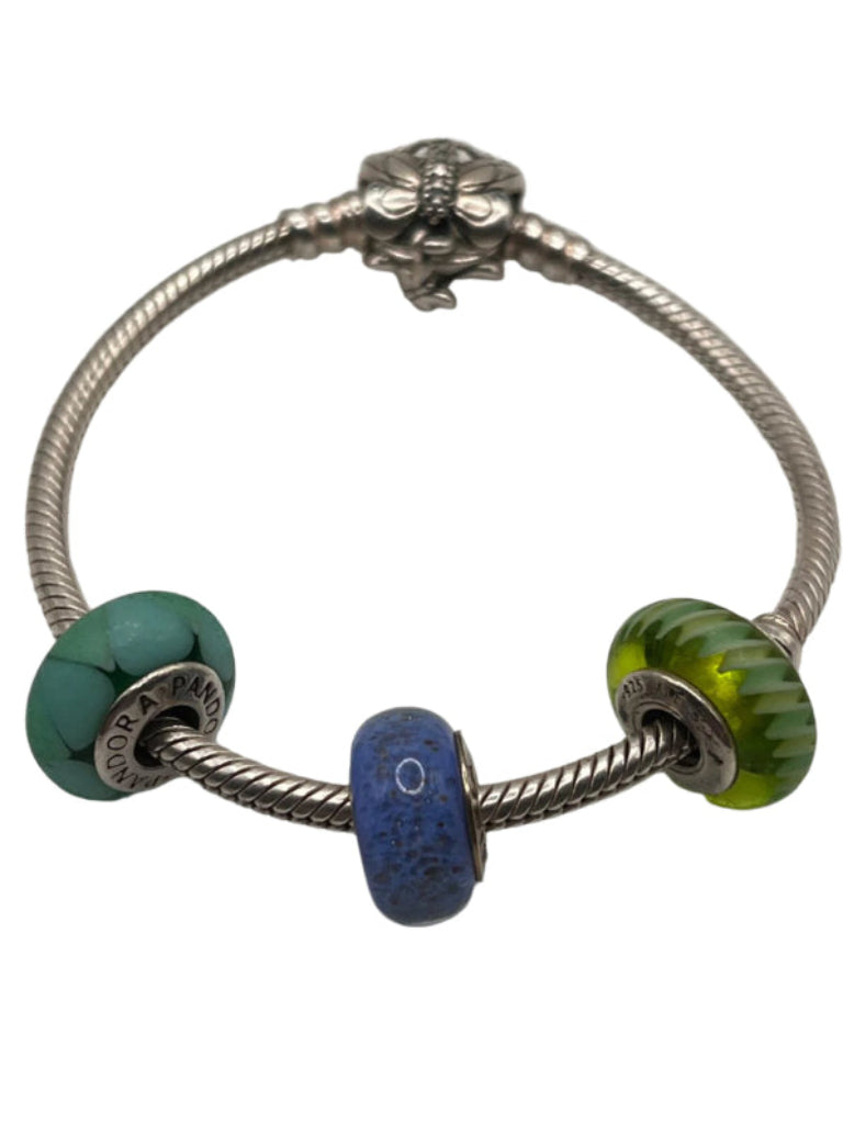 Pandora 3 Glass Charm Bracelet