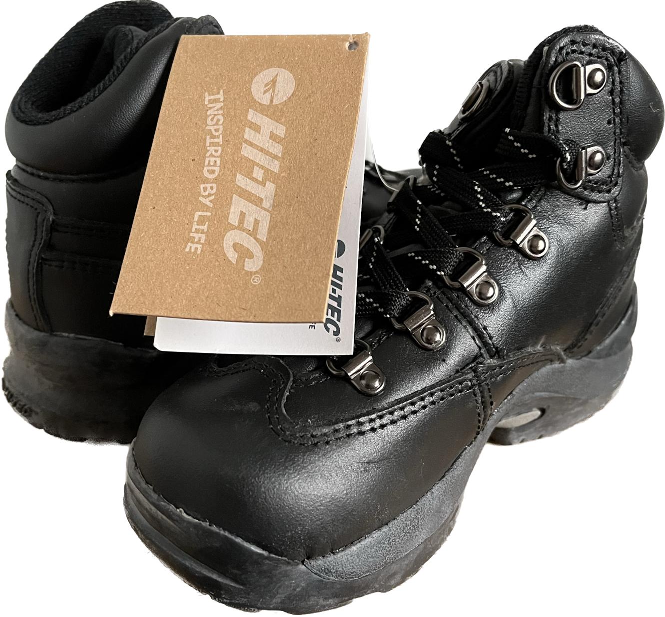 Hi-Tec Black Leather Boots size UK11 Kids  NEW in box