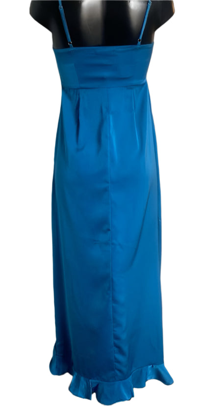 Lola May Royal Blue Satin-Look Dress UK8