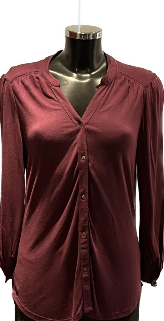 Fat Face Burgundy Jersey Top - UK 10
