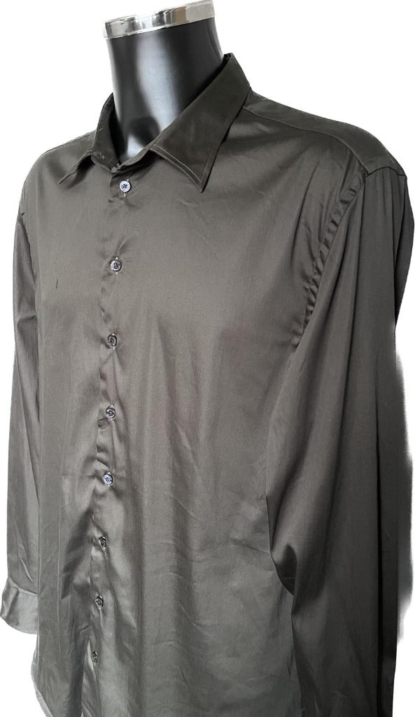 Armani Khaki Green Shirt - XXL - Front Detail