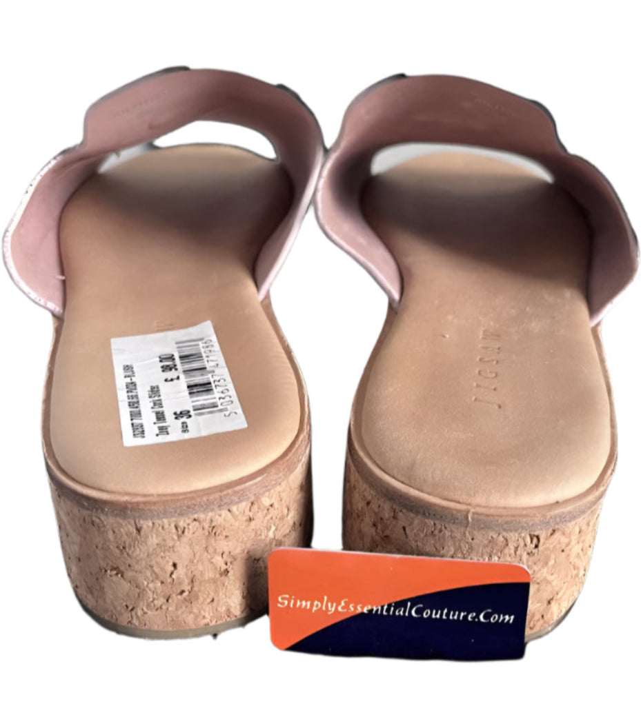 Jigsaw Dusky Pink Leather Sliders