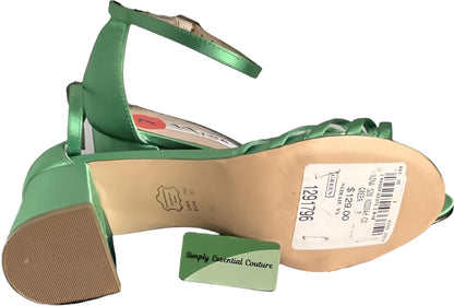 NINA Green Satin Sandals - UK5