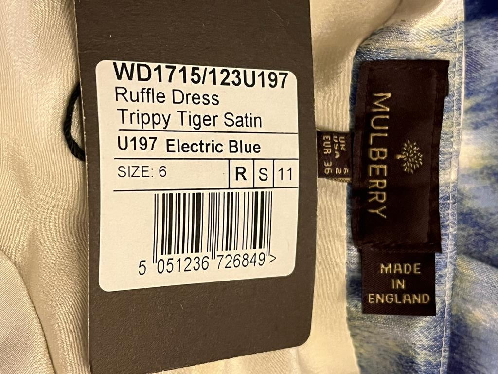 Mulberry Trippy Tiger Ruffle Dress Label
