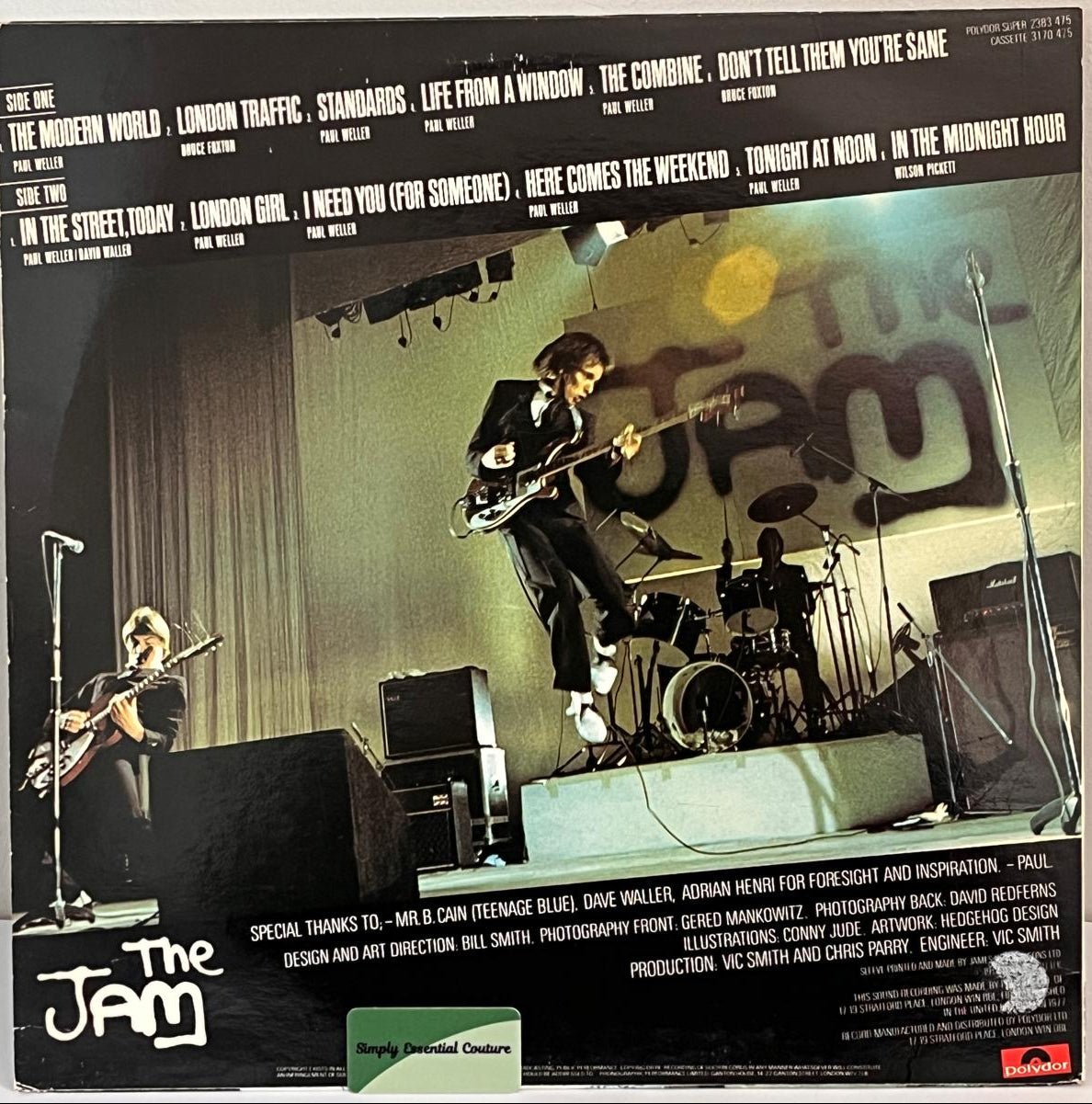 Rear of Vinyl record cover for 'This is the Modern World' by The Jam.