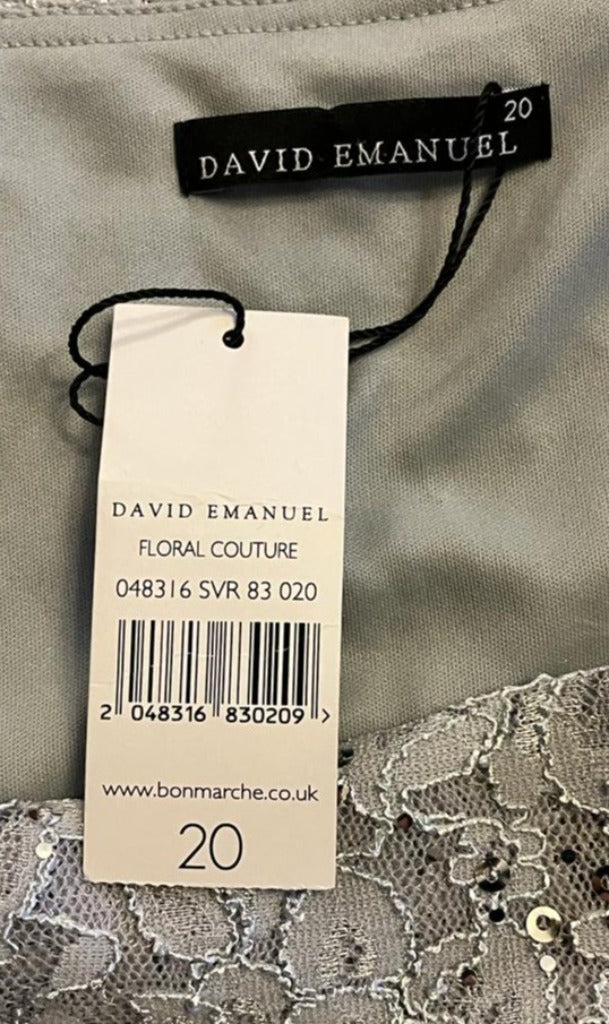 David Emanuel Grey Lace Top - Tags