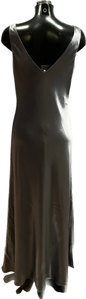 Monsoon Long Khaki Satin Dress -  UK14