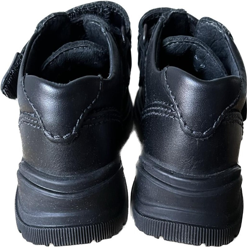 Start-Rite Black Leather Campbell Boys Shoes size UK7E to 9H. NEW in Box