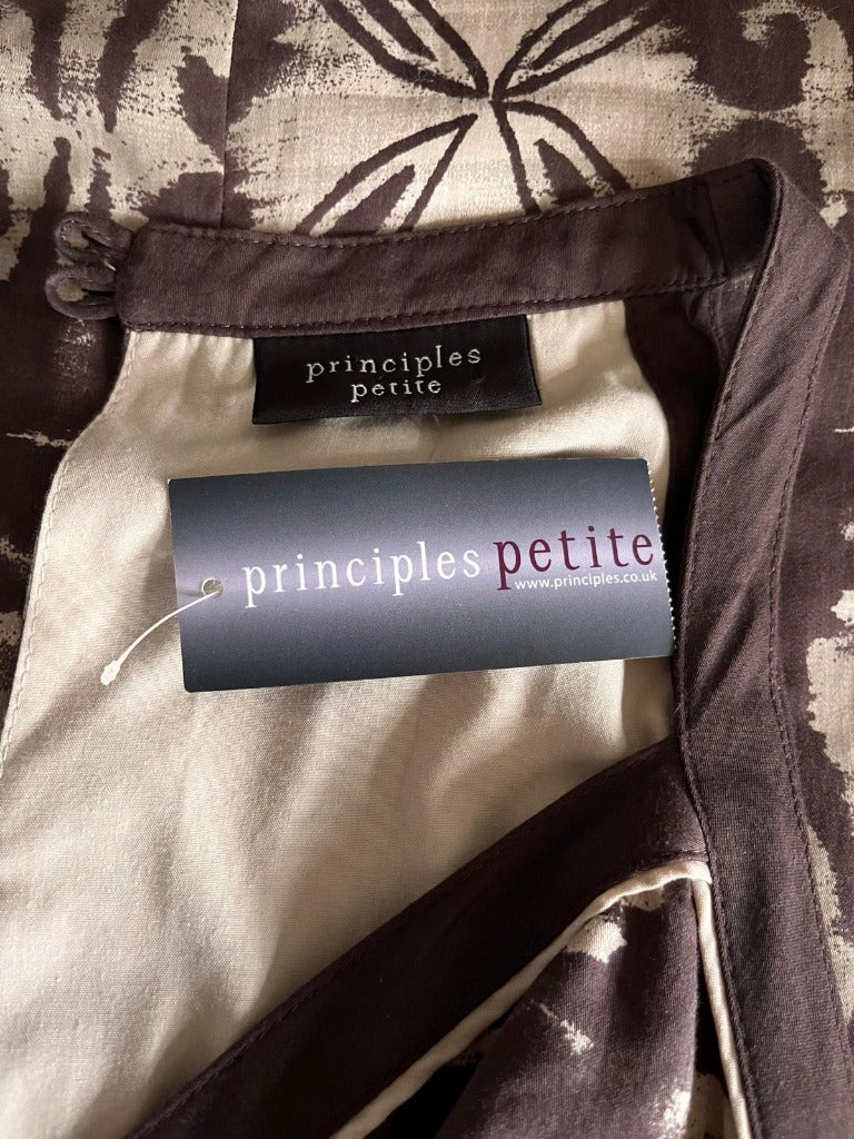 Principles Petite Brown & Cream Dress - UK10