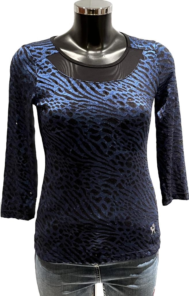 Viccio  Blue & Black Top - Size UK8