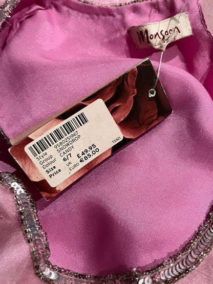 Monsoon Pink Dress  age  6-7yrs -NEW