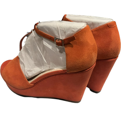 Clarks Orange Wedge Shoes  - UK4.5 - Pre-loved in Great Condition