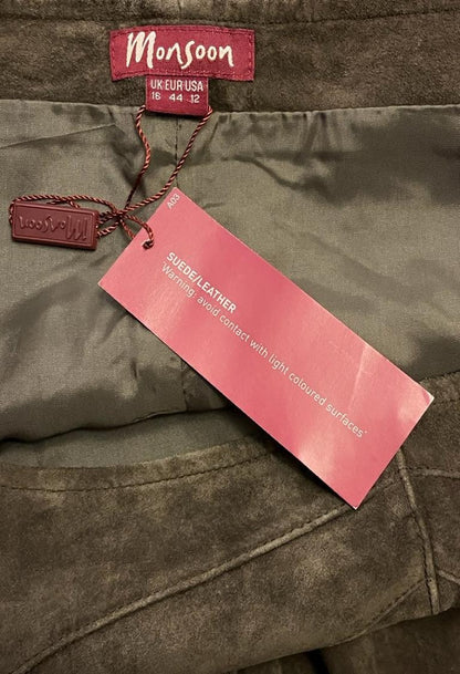 Monsoon Brown Suede Skirt - UK16 Tags