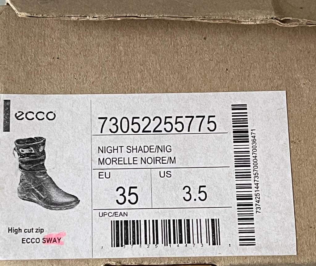 Ecco Childrens Leather Boots Purple Size EU 35 UK 2.5 - Brand New in Box