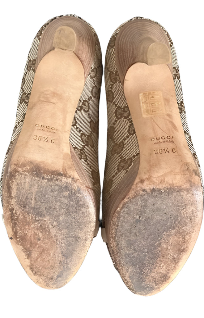 GUCCI Monogram Canvas Shoes - UK3.5