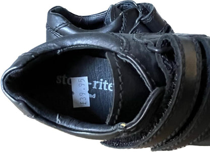 Start-rite Spin Black leather shoes - size from UK 7 1/2H to 10E, NEW in Box