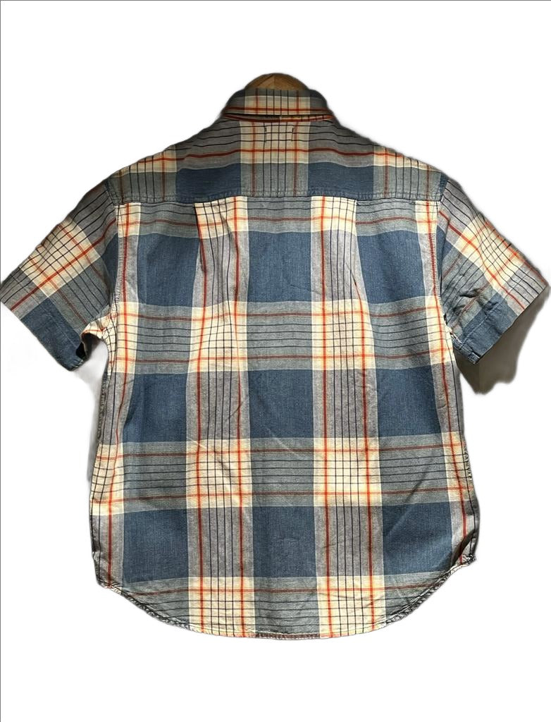 Armani Junior Blue/White Checked Shirt, Age 13 yrs - Pre-loved