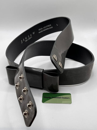 JIGSAW Grey Patent Leather Belt