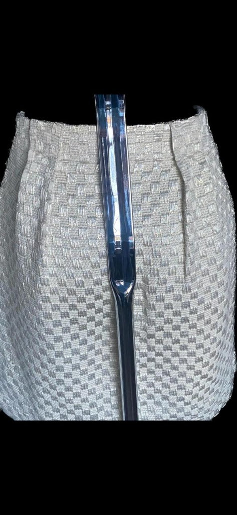 SEE by CHLOE Cream Woven Pattern Skirt - UK8 - Pre-loved in Great Condition