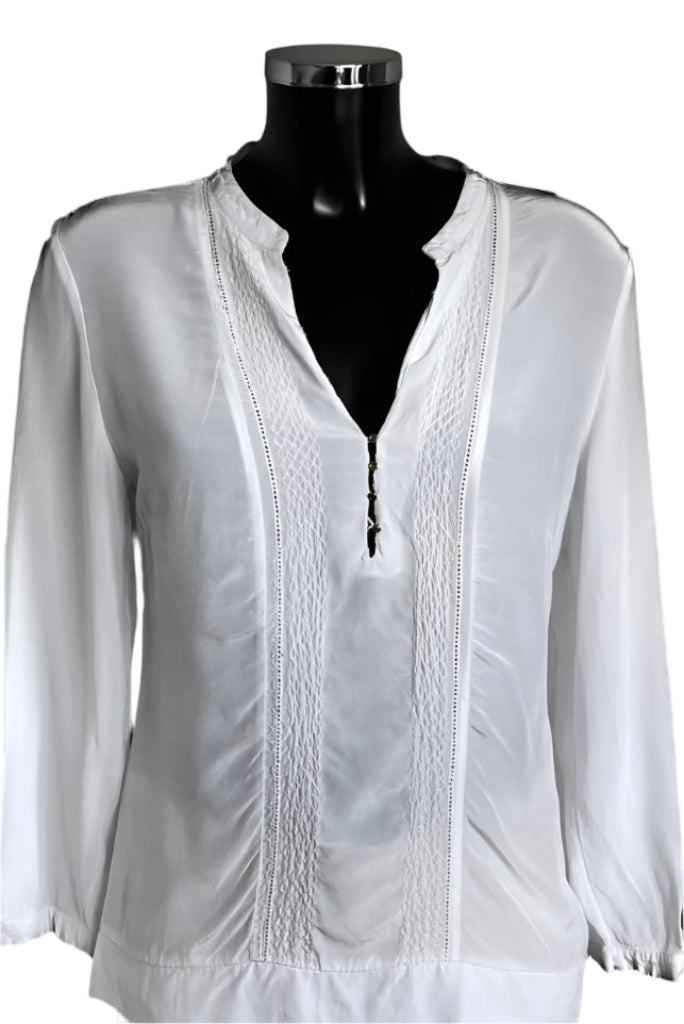 Massimo Dutti White Cotton Top - UK M