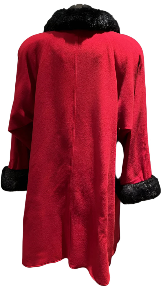 Jaeger Vintage Red Coat - Size UK12