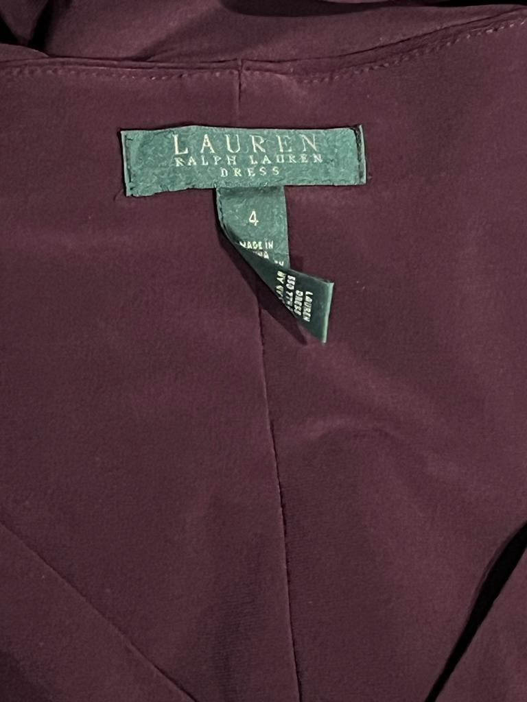 LAUREN Burgundy Dress - Size UK 10