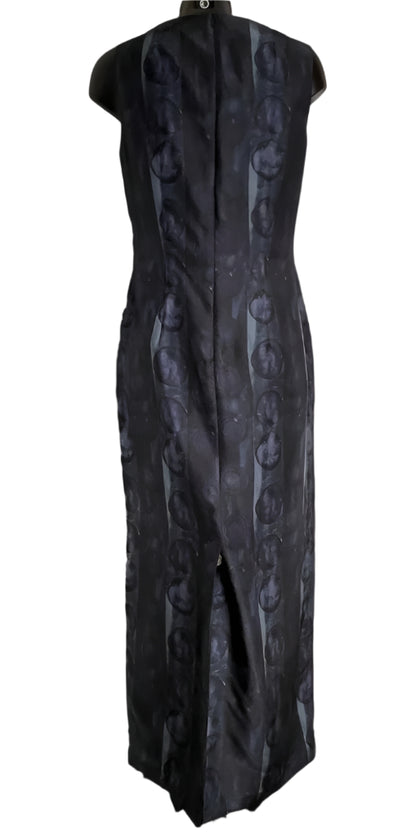 MONSOON Navy Silk Maxi Dress - UK12