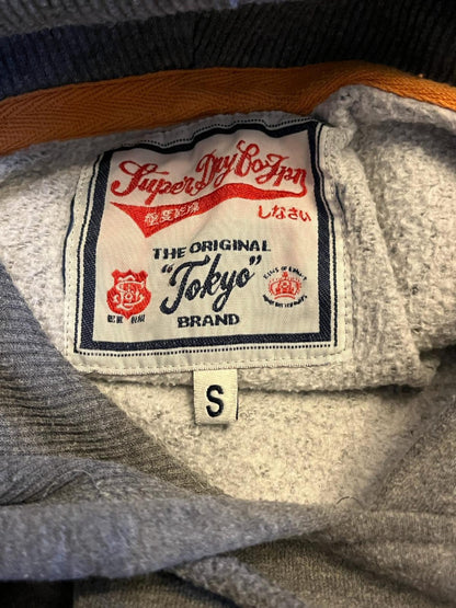 Superdry Grey & Orange Hoodie - Label