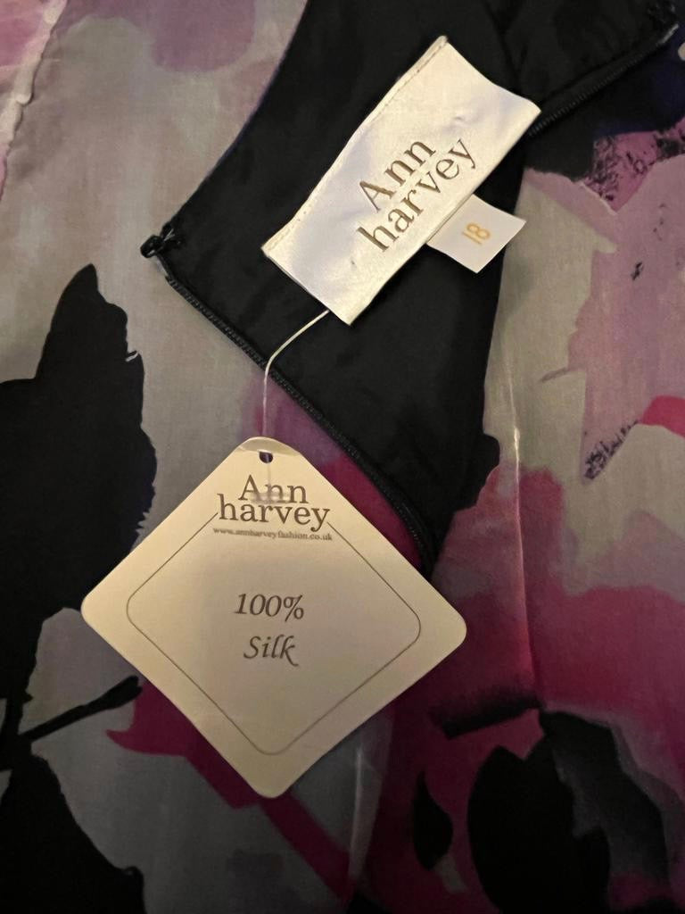 Anne Harvey Silk Dress - Size UK18 - Brand New with Tags