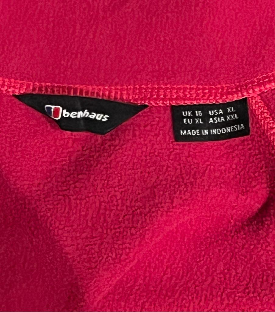 Berghaus Fuschia Fleece - Size Labels