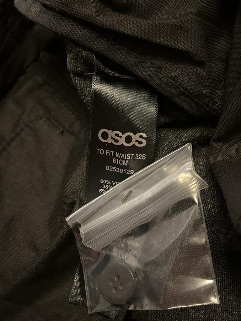 Asos Grey Trousers - W32 - Extra Buttons