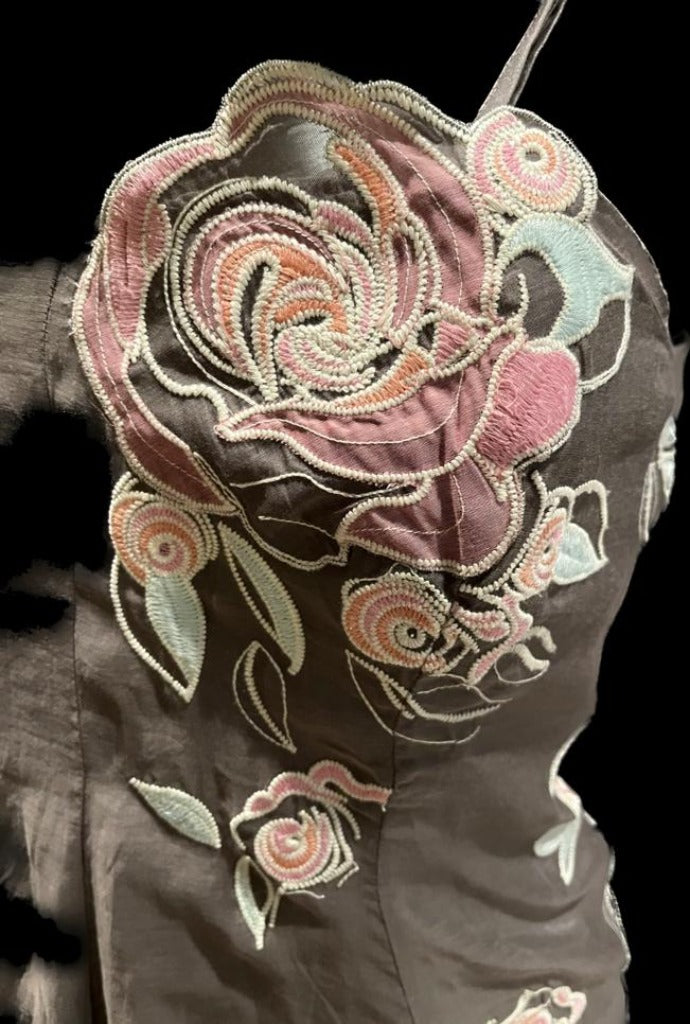Coast Brown Dress with Flower - UK12