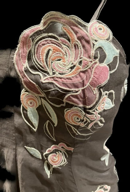 Coast Brown Dress with Flower - UK12