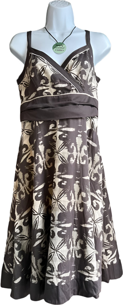 PRINCIPLES PETITE Brown & Cream Dress - UK10