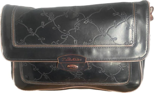 ZANDRA RHODES Graphite Grey Leather Handbag