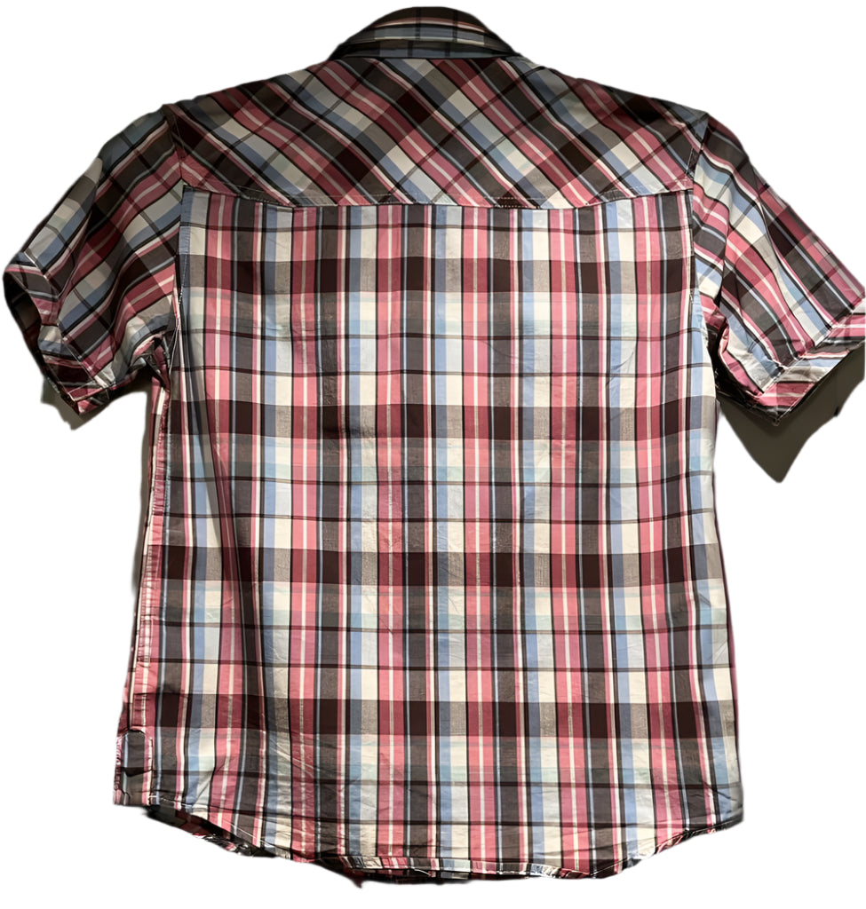 Ben Sherman Pink & Blue Checked Shirt - Age 9-10 - Pre-loved in Great Condition