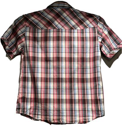 Ben Sherman Pink & Blue Checked Shirt - Age 9-10 - Pre-loved in Great Condition