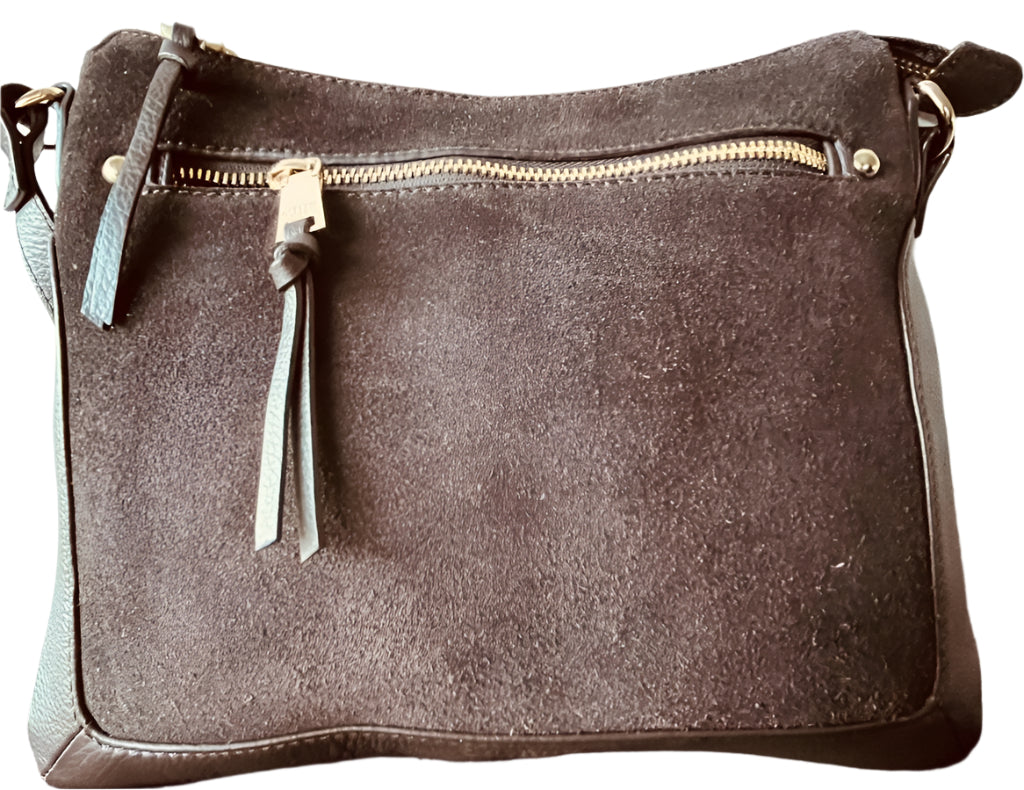 Osprey London Brown Suede Crossbody Bag- Pre-loved