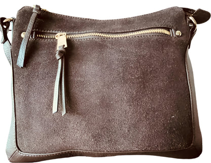 Osprey London Brown Suede Crossbody Bag- Pre-loved