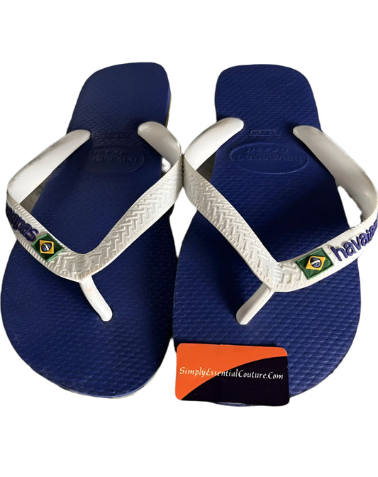 Havaianas Blue/White Toe-posts - UK5