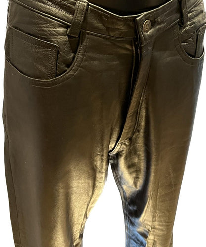 FORMA Black Leather Trousers - W30 - Pre-loved in Great Condition