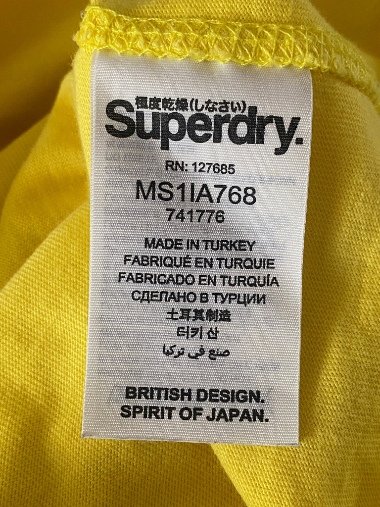 Superdry Yellow T-Shirt - Wash Label