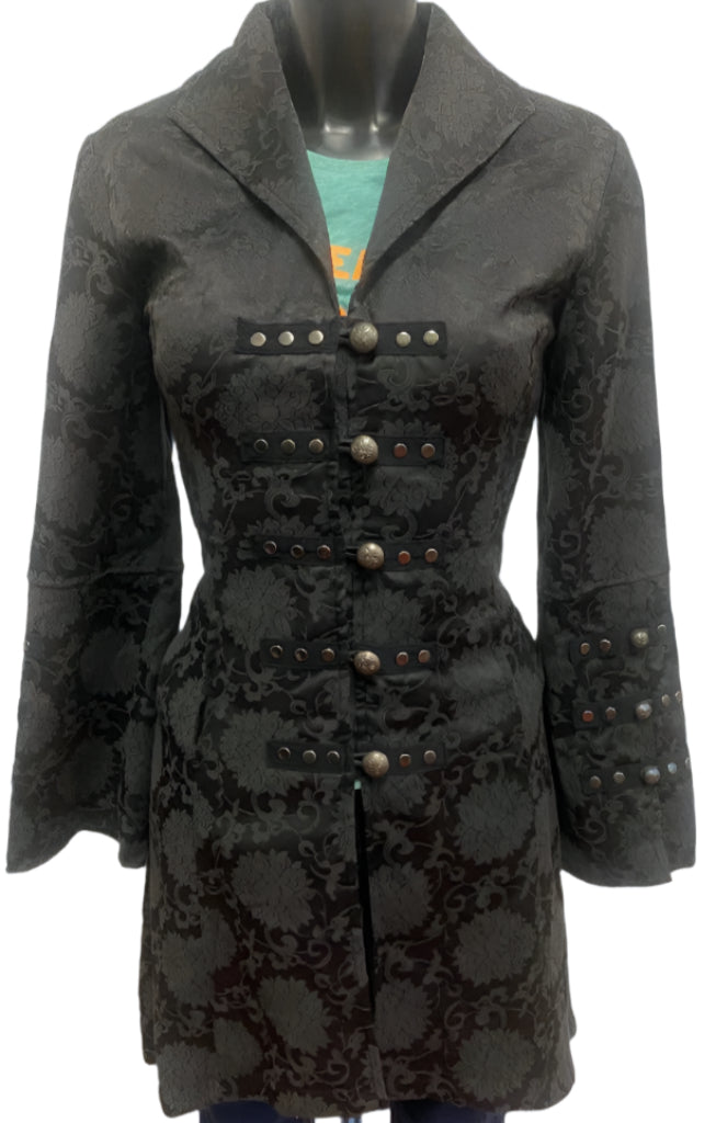 H&R Grey Gothic Style Coat - UK10 - Front