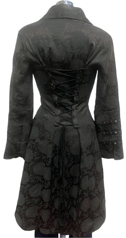 H&R Grey Gothic Style Coat - UK10 - Rear